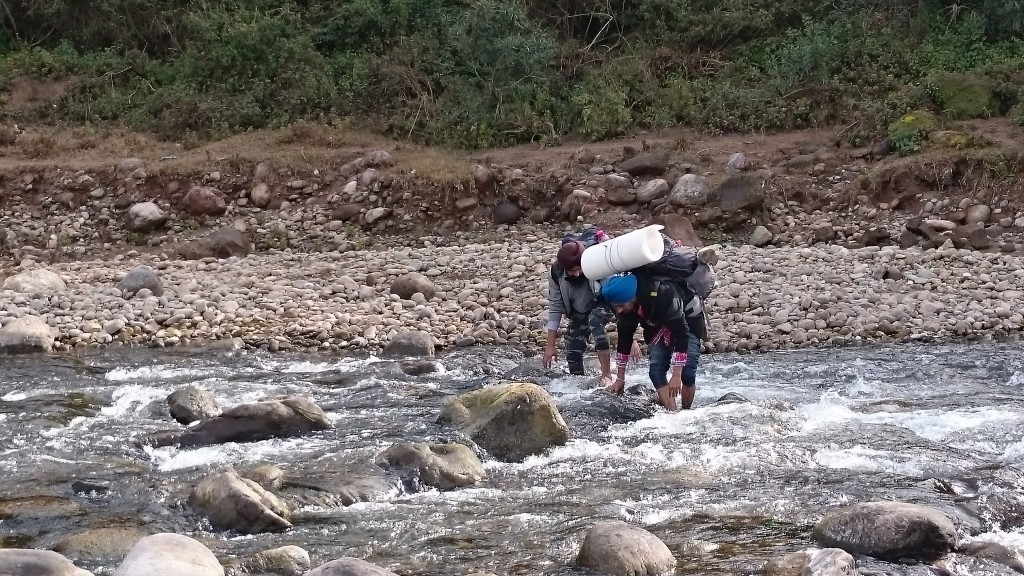 Crossing river to reach Tatwaani